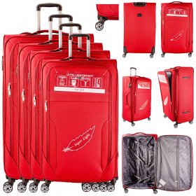T-SC-03 MAROON SET OF 4 TRAVEL TROLLEY SUITCASES