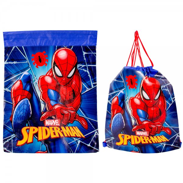 11055-1659 NAVY SPIDERMAN DRAWSTRING BAG