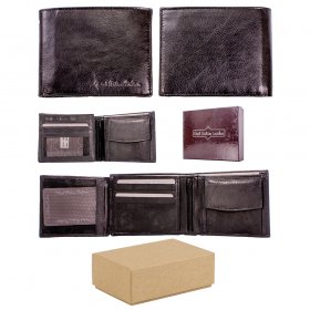 1060 BLACK RFID ITALIAN LEATHER WALLET BOX OF 12