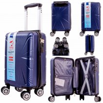 T-HC-US-1629 NAVY 15.7'' UNDER-SEAT CABIN-SIZE TRAVEL TROLLEY