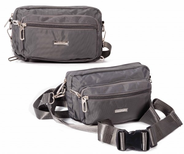 2457 GREY TP ZIP COMBI-BAG. X-BDY/BMBAG