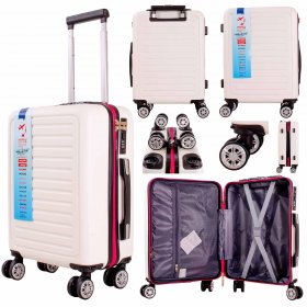 T-HC-US-22 WHITE W/RED ZIP CABIN EASYJET TROLLEY SUITCASE