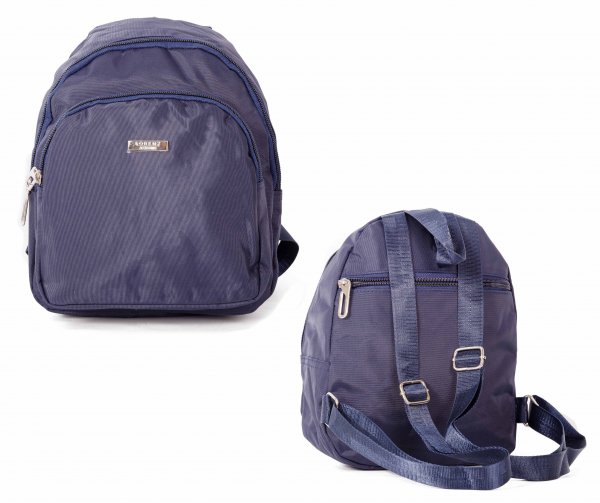 2456 NAVY COMPACK BCKPACK W/ TOP ZIP, FRNT ZPPD CO