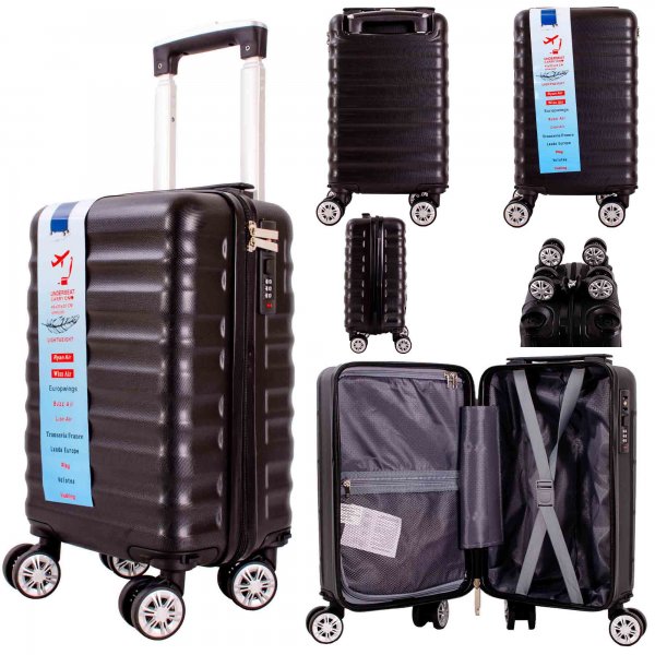 T-HC-US-28 BLACK 15.7'' UNDER-SEAT CABIN-SIZE TRAVEL TROLLEY