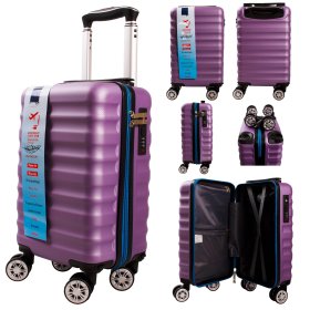 T-HC-US-28 PURPLE B ZIP EASYJET CABIN-SIZE TROLLEY SUITCASE