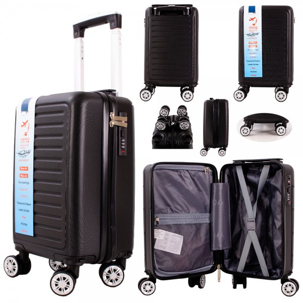 T-HC-US-15 BLACK 15.7'' UNDER-SEAT CABIN-SIZE TRAVEL TROLLEY