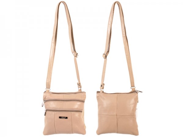 1941 SMALL TWIN SECTION NAPPA BAG WITH 4 ZIPES BEIGE