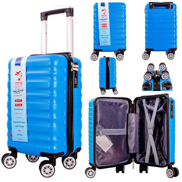 T-HC-US-28 BLUE 15.7'' UNDER-SEAT CABIN-SIZE TRAVEL TROLLEY