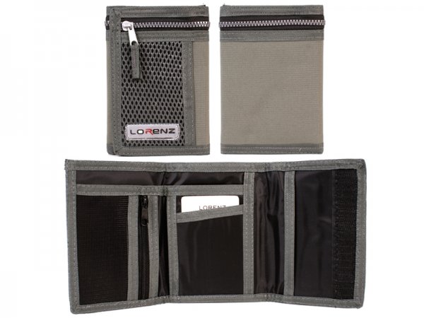 8000 GREY Sports Wallet Flap & Back Zip