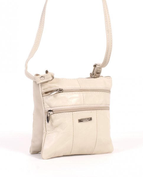 1941 SMALL TWIN SECTION NAPPA BAG WITH 4 ZIPES FAWN