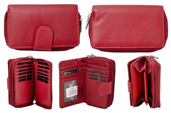 0465 LORENZ RED LEATHER PURSE