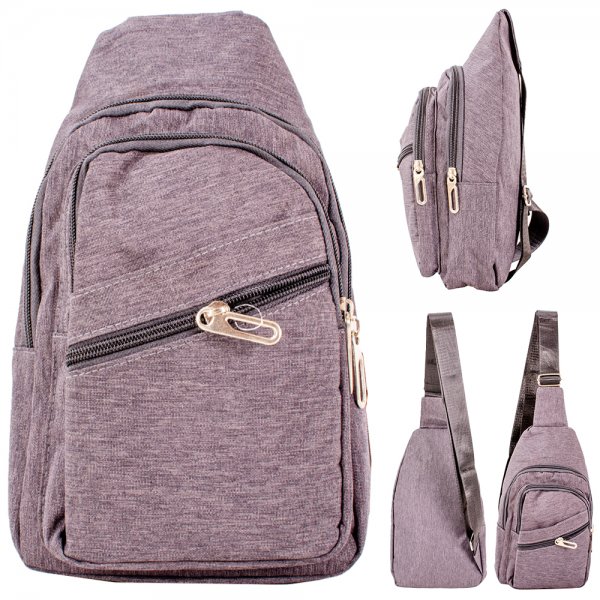 LL-207 GREY X-BODY 3 ZIP SHOULDER BAG