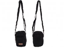 2540 BLACK SMLL CANVAS TWIN TP ZIP BAG WT 2 FNT PKTS