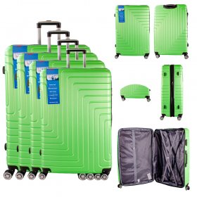 T-HC-10 LIME GREEN SET OF 4 TRAVEL TROLLEY SUITCASE