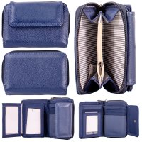 JBPS230 BLUE PU PURSE W/MULTIPLE CARD SLOTS