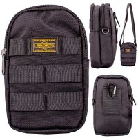 LL-258 BLACK POLYESTER 2 ZIP X-BODY BAG