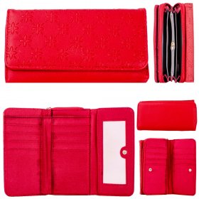 JBPS211 RED PU PURSE W/MULTIPLE CARD SLOTS