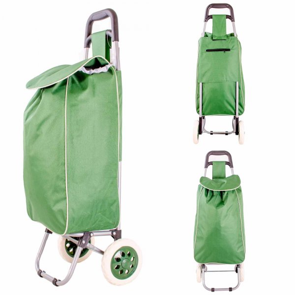 ST01 DARK GREEN 2-WHEEL SHOPPING TROLLEY