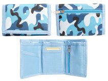 8007 BLUE Camouflage Print Trifold Wallet