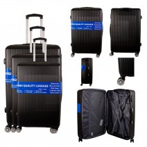 T-HC-30 BLACK SET OF 3 TRAVEL TROLLEY SUITCASE