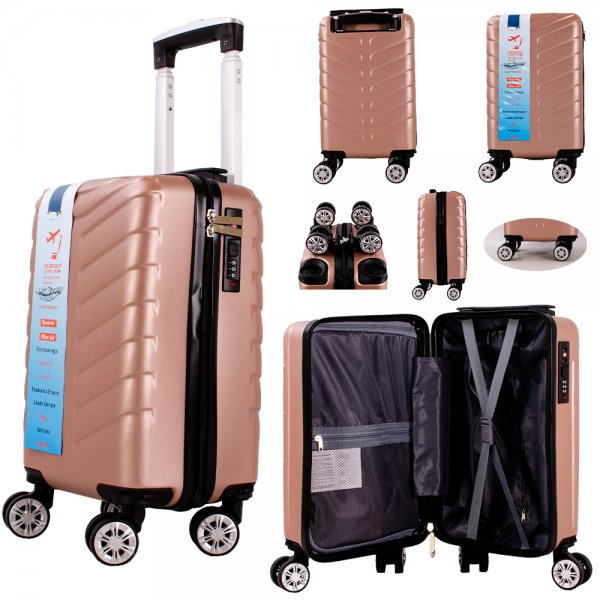 T-HC-US-14 ROSE GOLD 15.7'' UNDER-SEAT CABIN-SIZE TROLLEY