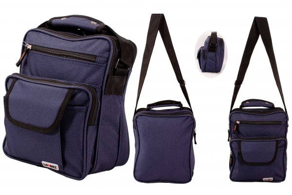 2573 NAVY LARGE UNISEX POLYESTER BAG WTH 4 ZIPS & PKT