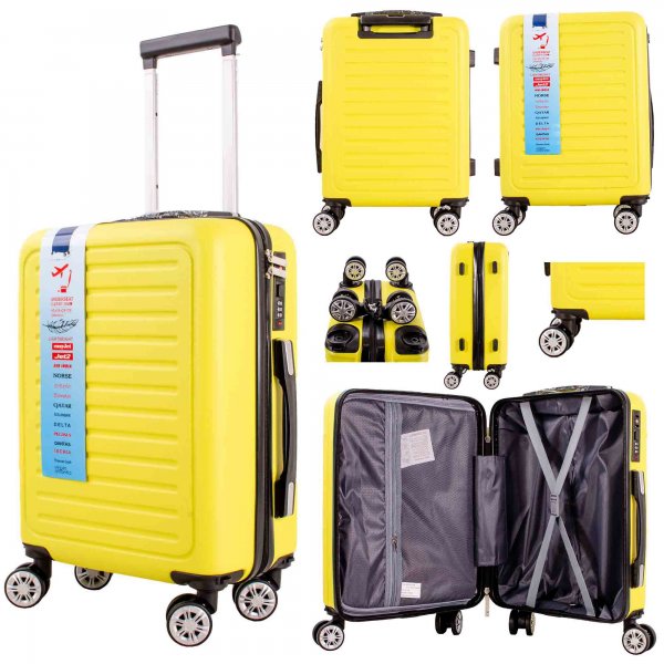 T-HC-US-22 YELLOW CABIN-SIZE TRAVEL TROLLEY SUITCASE