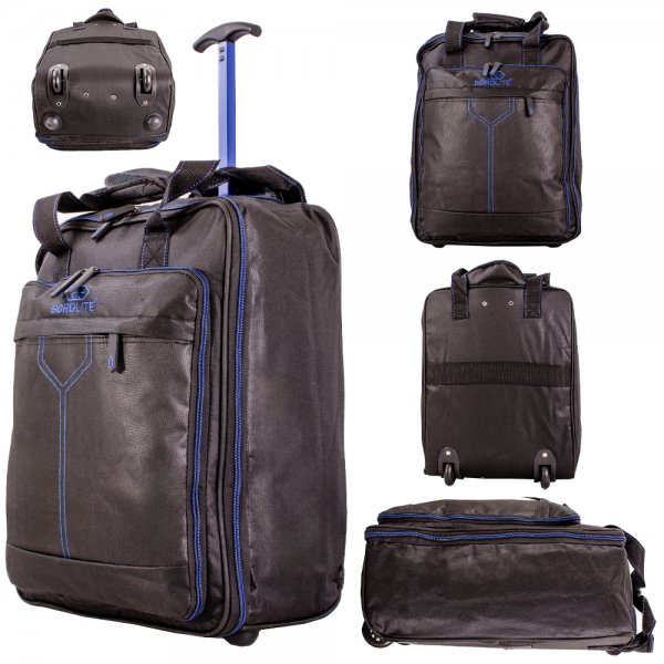 JBTB 79 BLACK/BLUE UNDERSEAT TROLLEY 2-WHEELED TRAVEL BAG