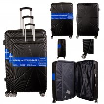 T-HC-29 BLACK SET OF 3 TRAVEL TROLLEY SUITCASE