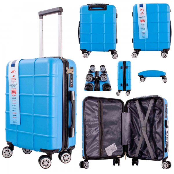 T-HC-US-21 BLUE CABIN-SIZE TRAVEL TROLLEY SUITCASE