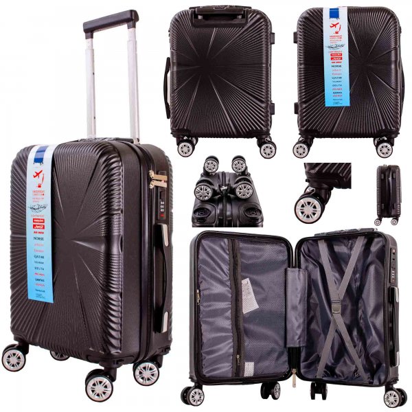 T-HC-US-1829 BLACK CABIN-SIZE EASYJET TRAVEL TROLLEY SUITCASE