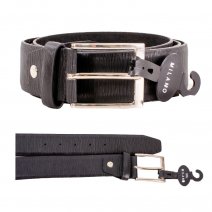 2765 BLACK 1.5'' XL WOOD EMBOSSED W/SILVER BUCKLE BELT