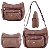 1952 DARK BROWN TOP ZIP S.NIPPA FASHION SHOULDER BAG