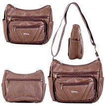 1952 DARK BROWN TOP ZIP S.NIPPA FASHION SHOULDER BAG