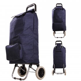 ST-02 POLYESTER NAVY 2 WHEEL SHOPPING TROLLEY