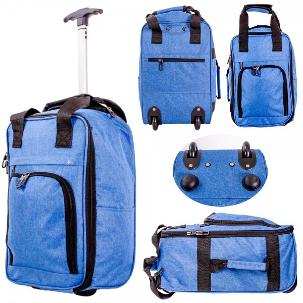 TR-001 BLUE RYANAIR UNDERSEAT CABIN SIZE 2-WHEELED TROLLEY BAG