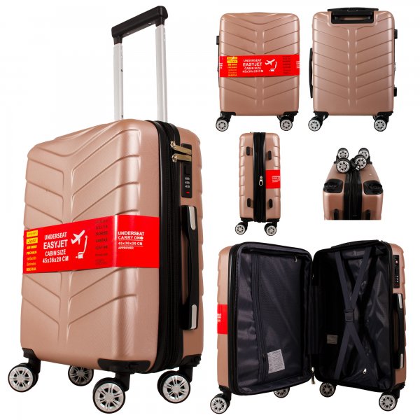 T-HC-US-1826 ROSE GOLD EASYJET TRAVEL CABIN TROLLEY SUITCASE