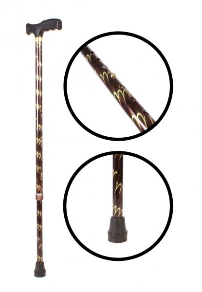 2880 BROWN PATTERNED ADJUSTABLE WALKING STICK