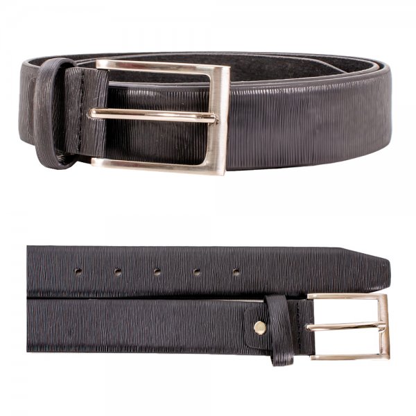 2735 BLACK 1.25'' 2XL WOOD EMBOSSED W/SILVER BUCKLE BELT