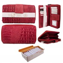 0551 RED RFID REAL LONDON LEATHER WALLET PURSE 12 PACK