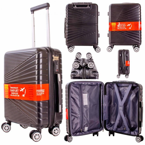 T-HC-US-1811 BLACK UNDERSEAT CABIN-SIZE EASYJET TROLLEY SUITCASE