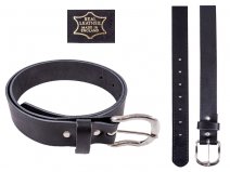 1.25" Black English Real Leather Belt Size 5XL