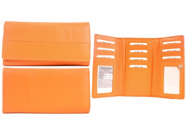 EN-65 ORANGE LEATHER PURSE - T152