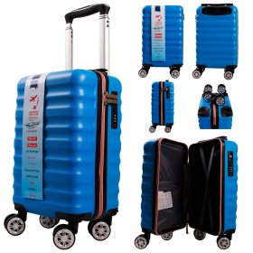 T-HC-US-28 LIGHT BLUE P ZIP CABIN-SIZE EASYJET TROLLEY SUITCASE