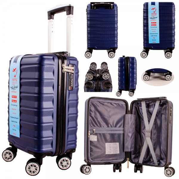 T-HC-US-10 NAVY 15.7'' UNDER-SEAT CABIN-SIZE TROLLEY SUITCASE