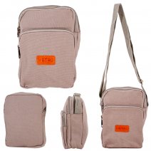 LL-166 GREY X-BODY 3 ZIP SHOULDER BAG