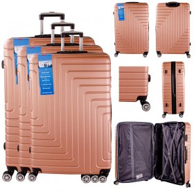 T-HC-10 ROSE GOLD SET OF 3 TRAVEL TROLLEY SUITCASE