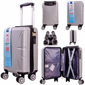 T-HC-US-1629 SILVER 15.7'' UNDER-SEAT CABIN-SIZE TRAVEL TROLLEY