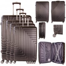 T-HC-10 BLACK SET OF 4 TRAVEL TROLLEY SUITCASES