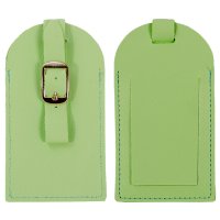 1503 GREEN LEATHER BAG NAME TAG